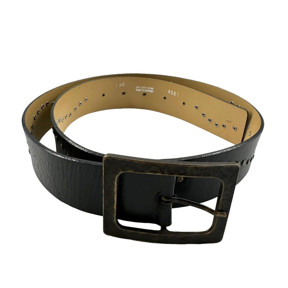 Wave 100% Leather Rivet studded western boho Belt made in Argentina sz large